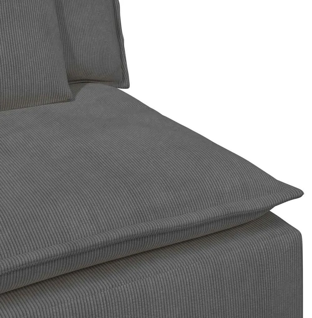 Sofá modular com almofadas cinzento-escuro
