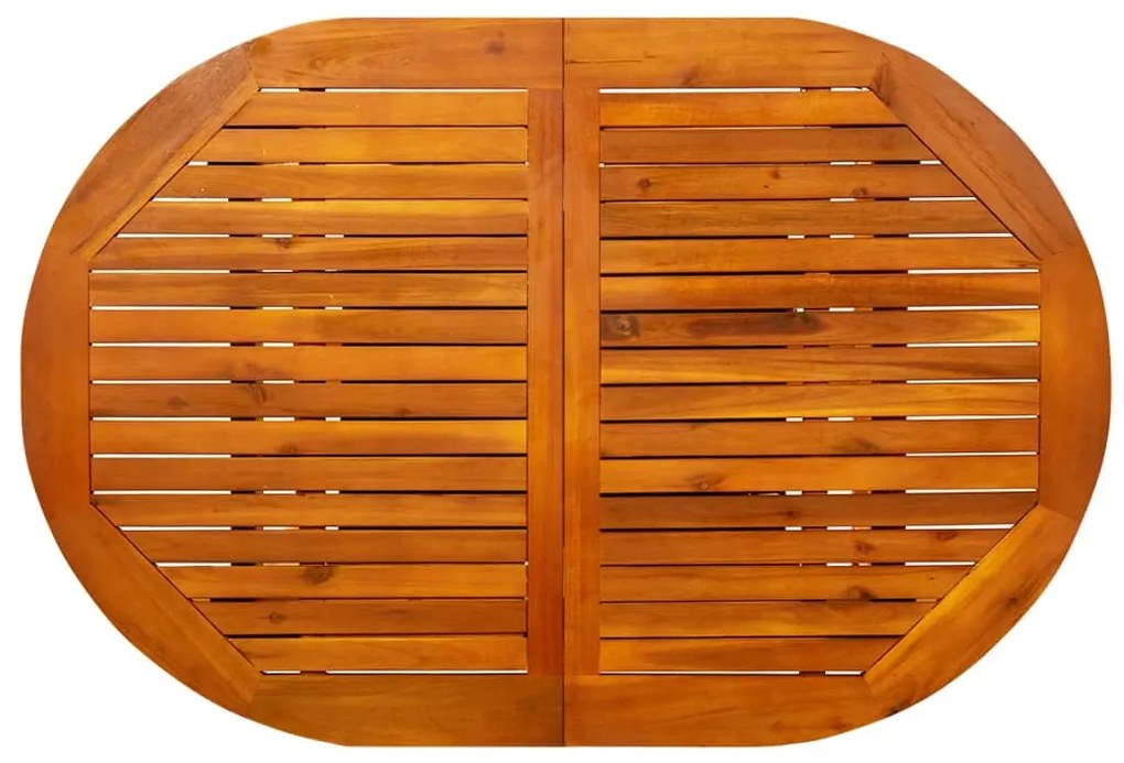 Mesa de jantar p/ jardim (120-170)x80x75 cm acácia maciça