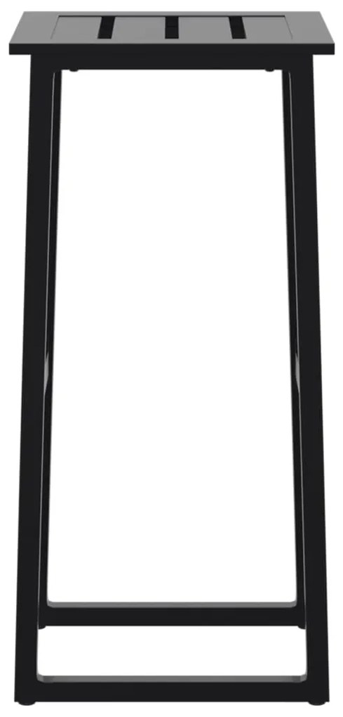 Bancos de bar 2 pcs 38x38x80 cm aço revestido a pó preto