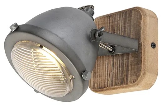 LED Projetores inteligentes em aço com madeira, incl. Wi-Fi GU10 ajustável - Emado Industrial
