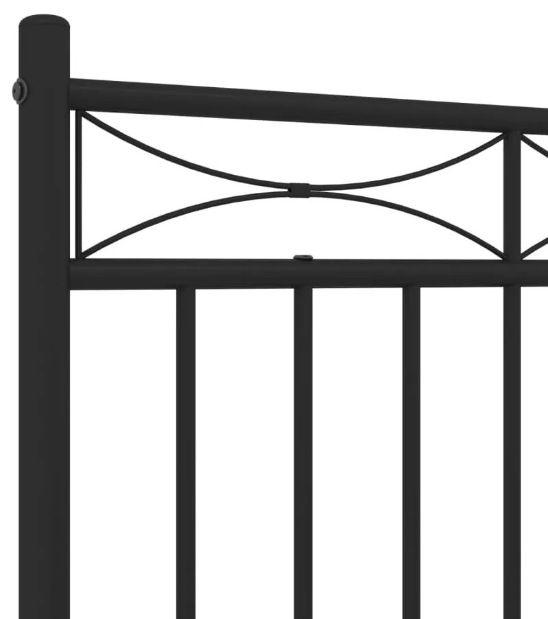 Estrutura de cama com cabeceira 140x200 cm metal preto