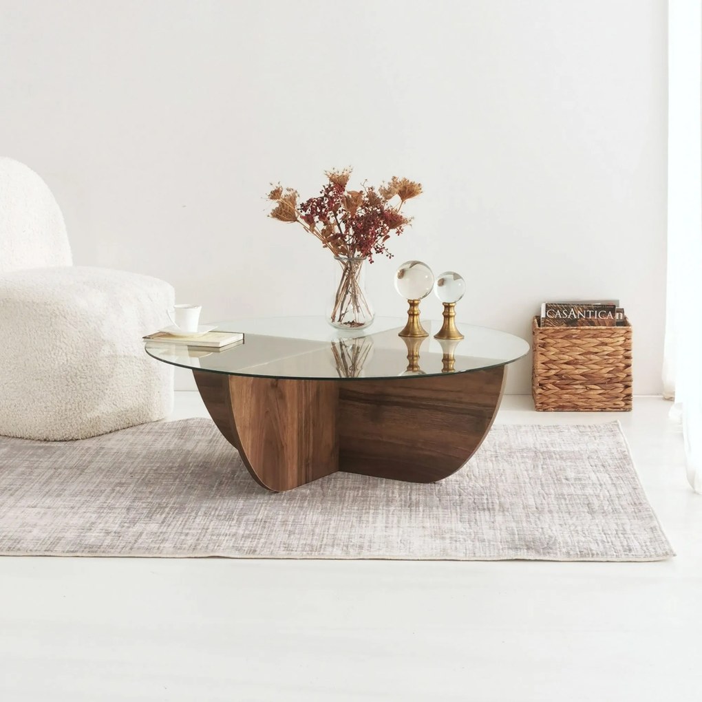 Mesa de Centro Lily – Nogueira – 90x30x90 cm