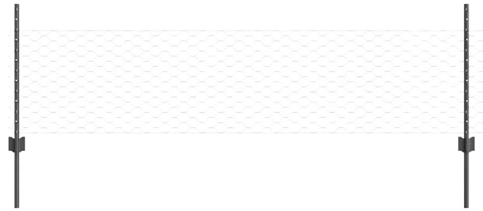 Postes de Cerca vidaXL 11 pcs U-Channel Cinza 60 cm Aço