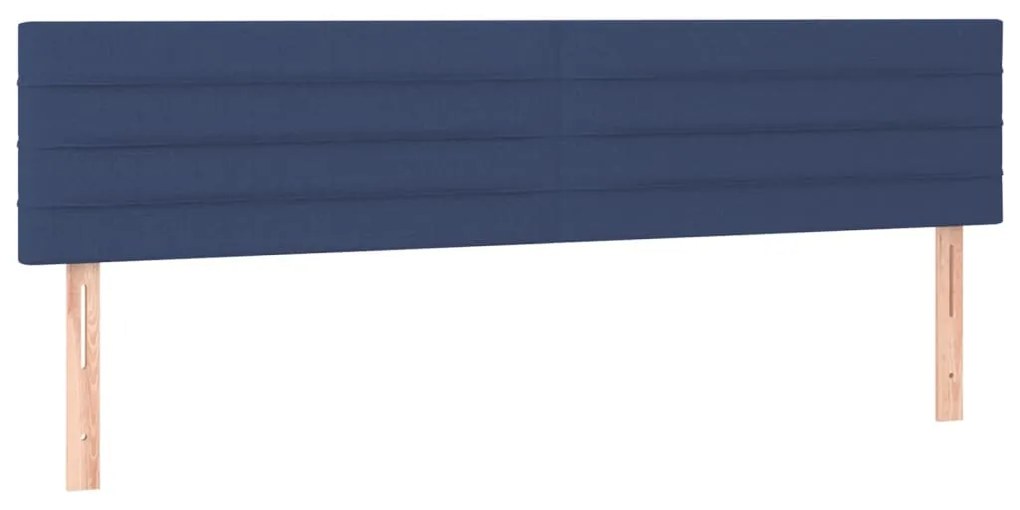 Cabeceira de cama c/ luzes LED tecido 180x5x78/88 cm azul