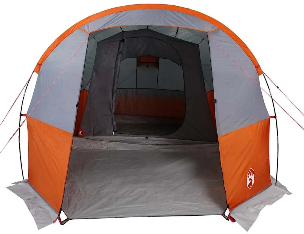 Tenda de campismo túnel p/ 4 pessoas impermeável cinza/laranja