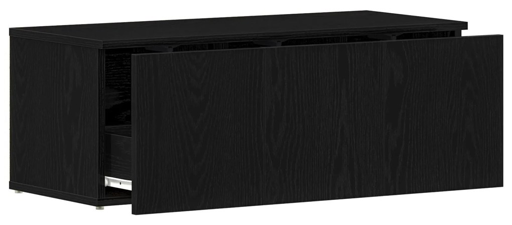 Armário para televisão vidaXL Preto Carvalho 80x34x30 cm Madeira engen