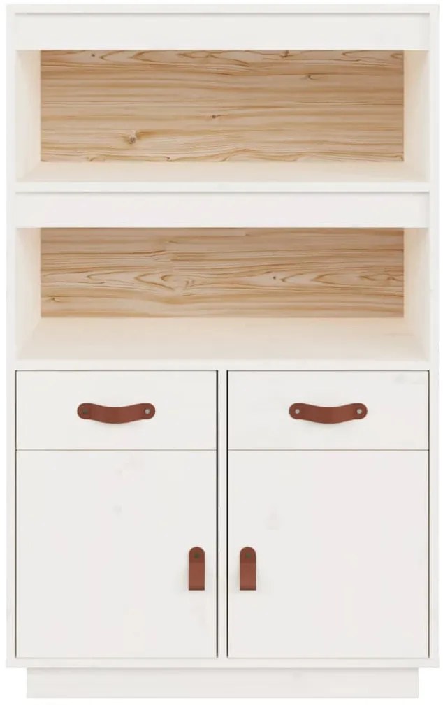 Aparador alto 67x40x108,5 cm pinho maciço branco