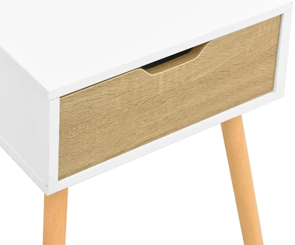 Mesa de cabeceira derivados de madeira branco/carvalho sonoma