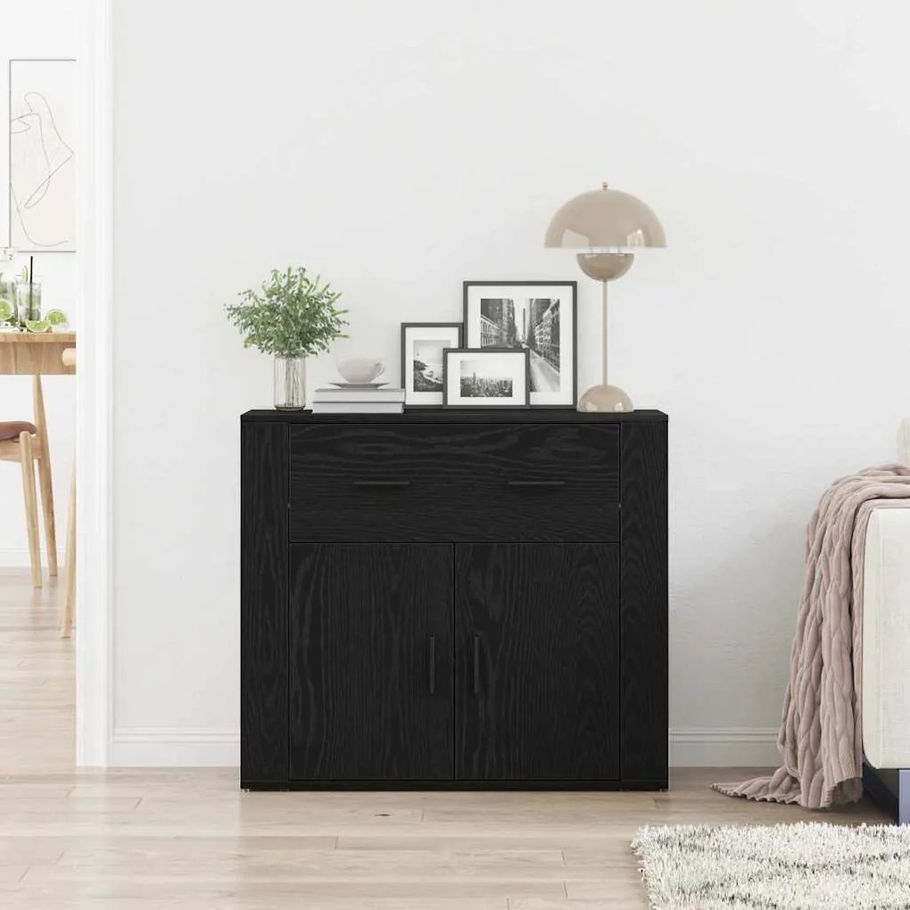Buffet vidaXL Carvalho Preto 80x33x70 cm Madeira de engenharia