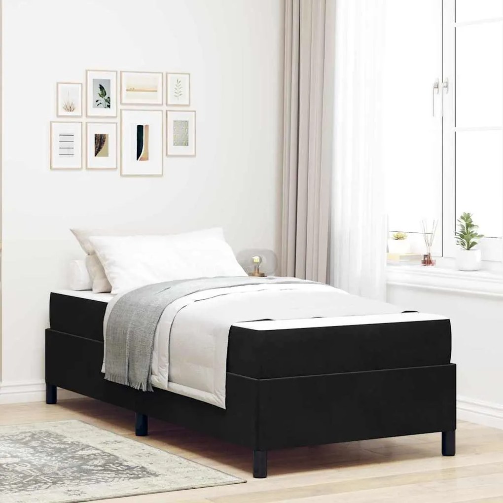 vidaXL Estrutura da Cama Preto e Branco e Preto 90 x 190 cm Veludo