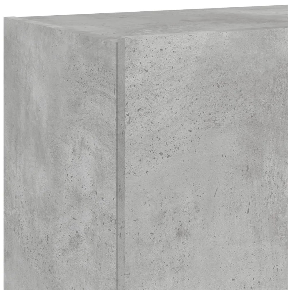 Móvel de parede p/ TV c/ luzes LED 60x35x41 cm cinza cimento
