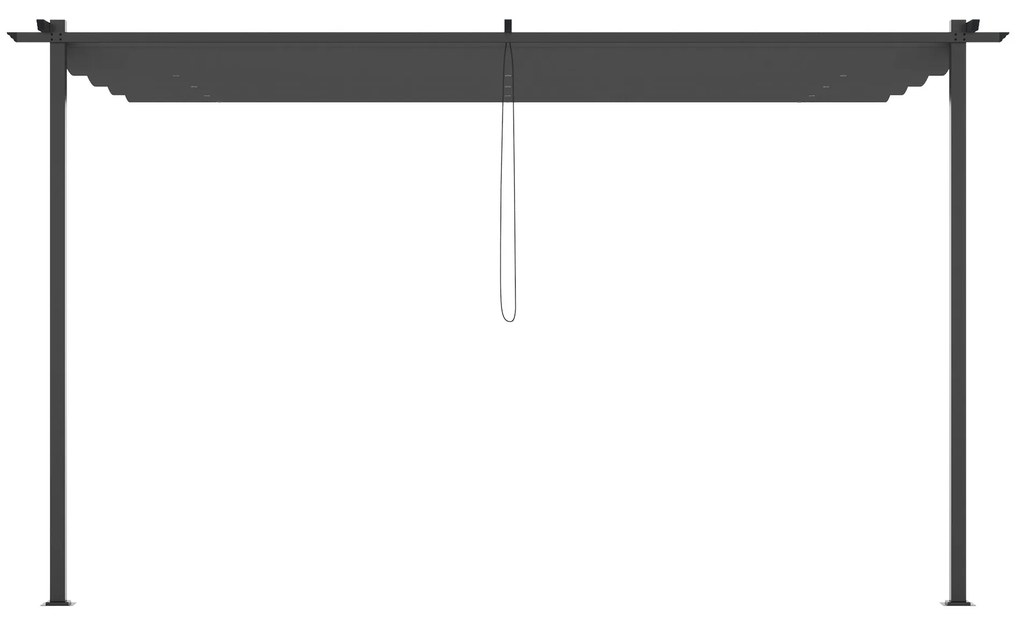Pérgola de Parede de Jardim 3,9x2,9 m Pérgola com Teto Retrátil Tecido