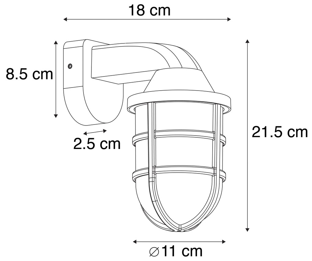 Aplique exterior moderno preto IP54 - JOERI Moderno