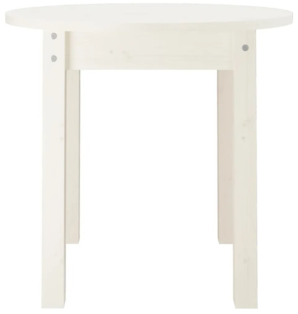 Mesa de centro Ø 45x40 cm madeira de pinho maciça branco