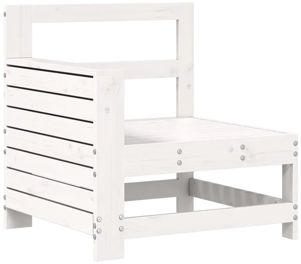 7 pcs conjunto de sofás para jardim pinho maciço branco