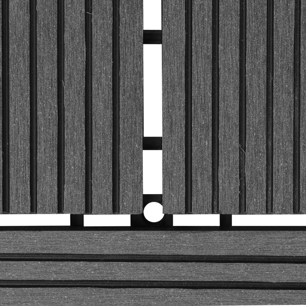 Ladrilhos de pavimento 22 pcs WPC 2m² 30x30 cm cinzento