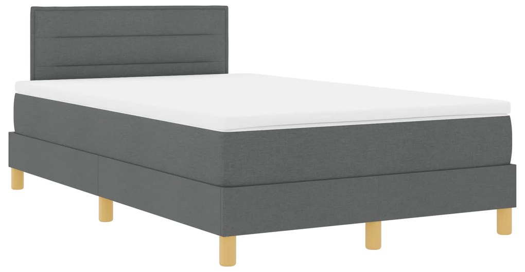 Cama Box com Colchão Cinza Escuro 120x200 cm Tecido