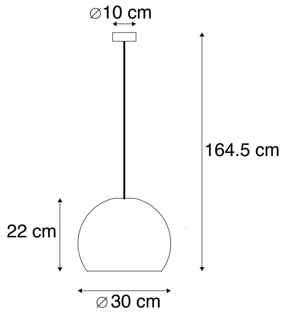 Candeeiro de suspensão redondo moderno branco opaco - Globe