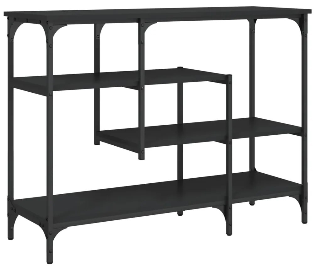 Mesa consola c/ prateleiras 100x35x75 cm preto