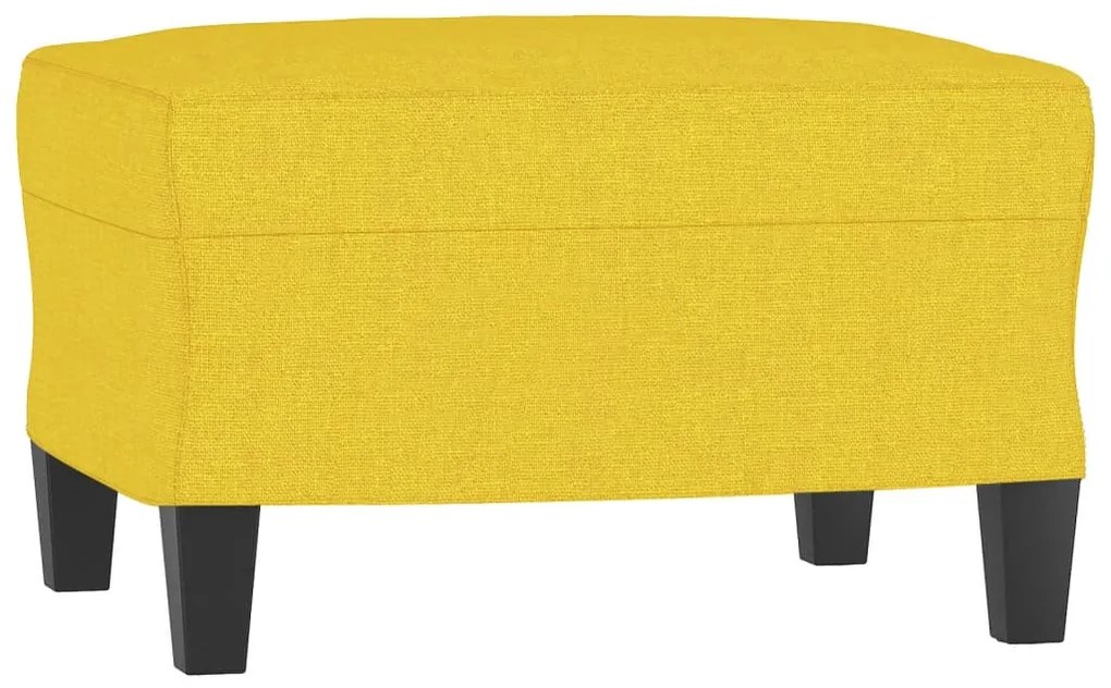 Poltrona com apoio de pés 60 cm tecido amarelo-claro