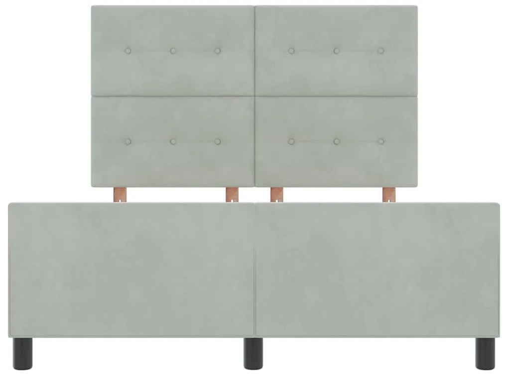 Cama vidaXL Cinza Claro 160x200 cm Veludo
