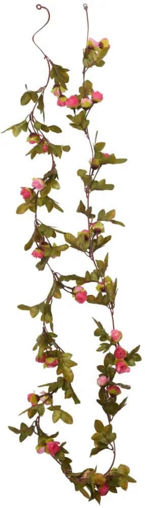 Grinaldas de flores de Natal 6 pcs 215 cm rosa