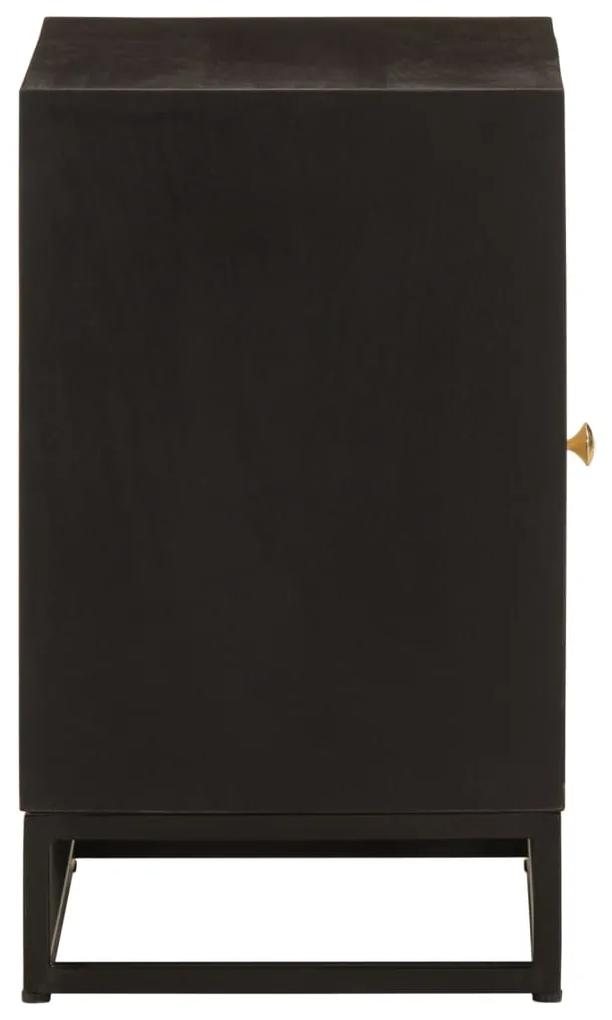Mesa de cabeceira 40x30x50 cm mangueira maciça/ferro preto