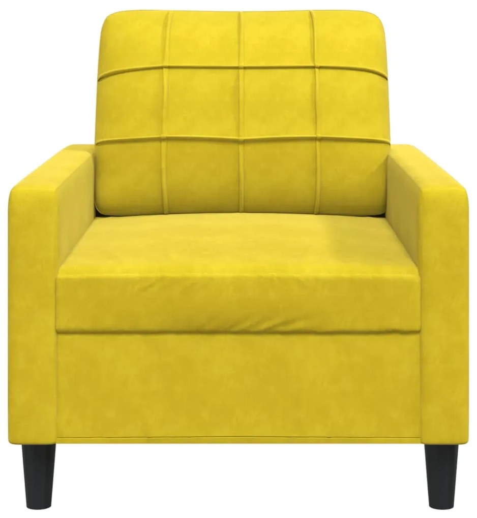 Poltrona 60 cm veludo amarelo
