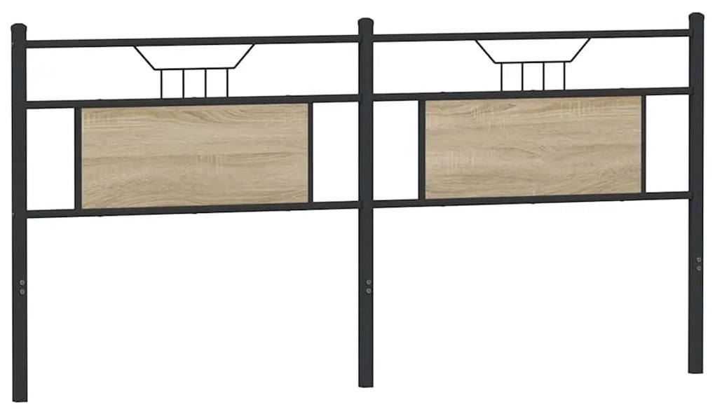 Cabeceira de cama 180 cm derivados madeira/aço carvalho sonoma