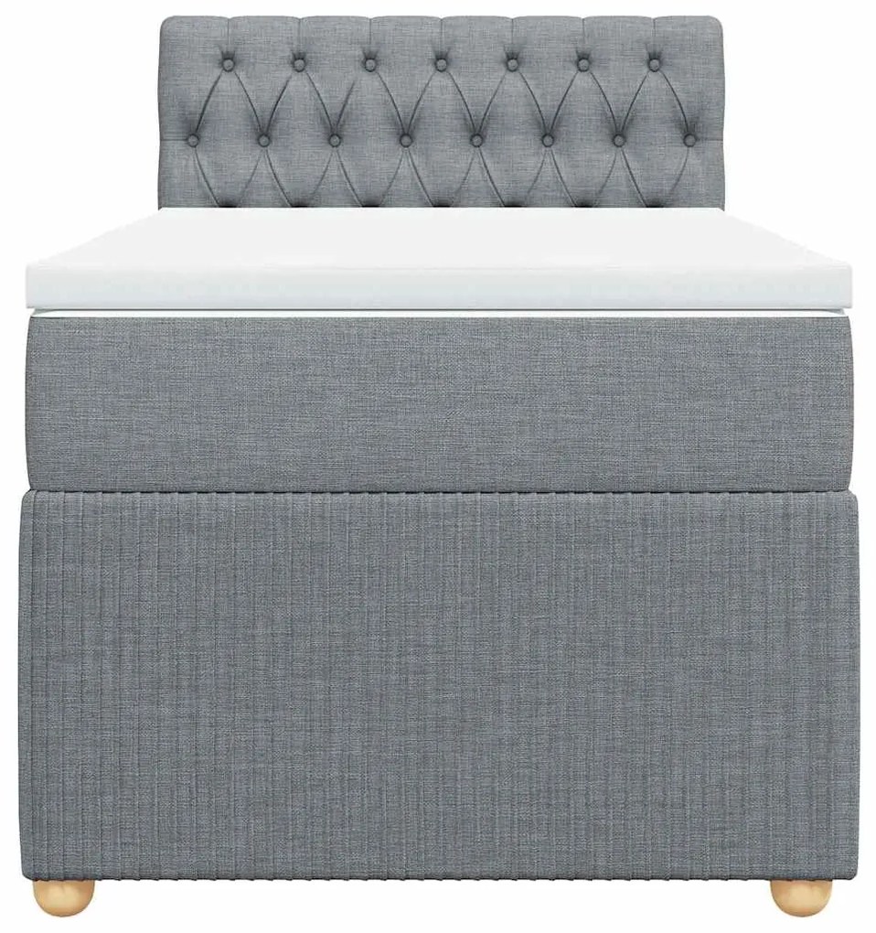 Cama com molas/colchão 90x200 cm tecido cinza-claro