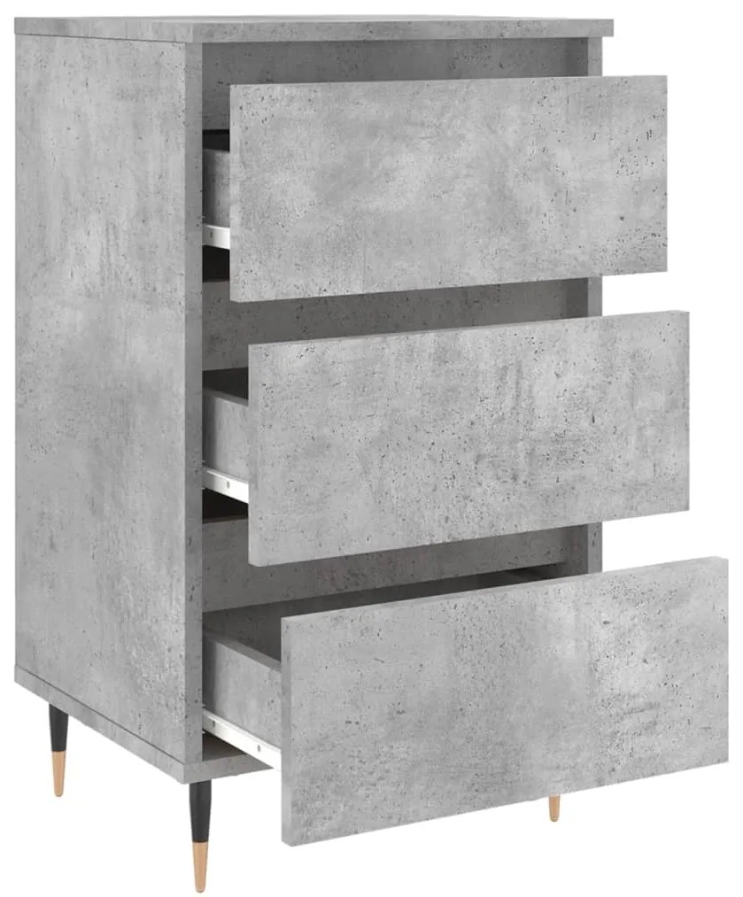 Mesas de cabeceira 2 pcs derivados madeira cinza cimento