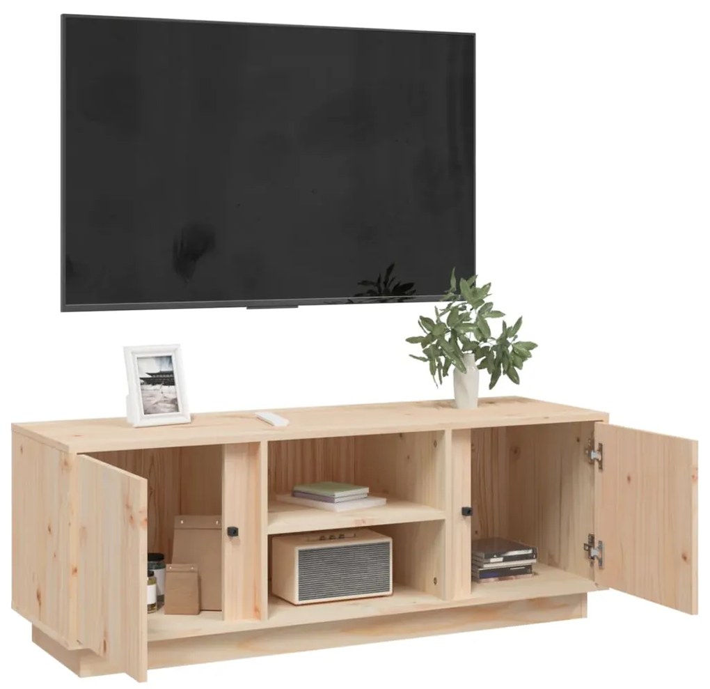 Móvel de TV 110x35x40,5 cm madeira de pinho maciça