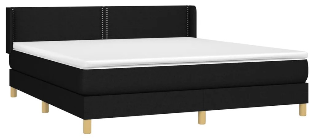Cama com molas/colchão 180x200 cm tecido preto