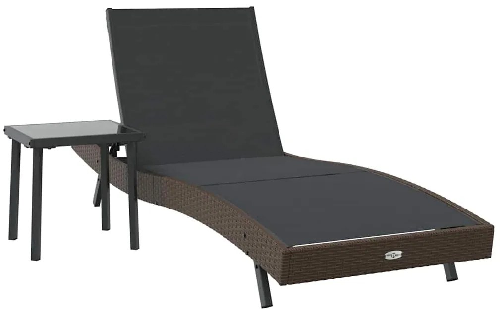 Espreguiçadeira com almofada -pessoa 2 pcs Castanho 40 x 40 x 40.5 cm