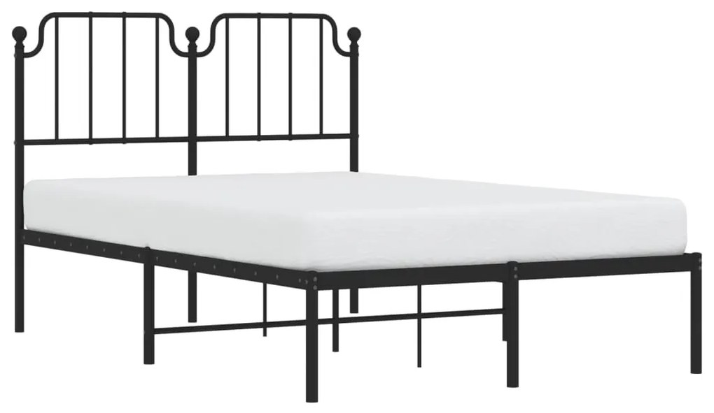 Estrutura de cama com cabeceira 120x200 cm metal preto