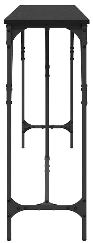 Mesa Console Carvalho Preto 200x29x75 cm Madeira Derivada