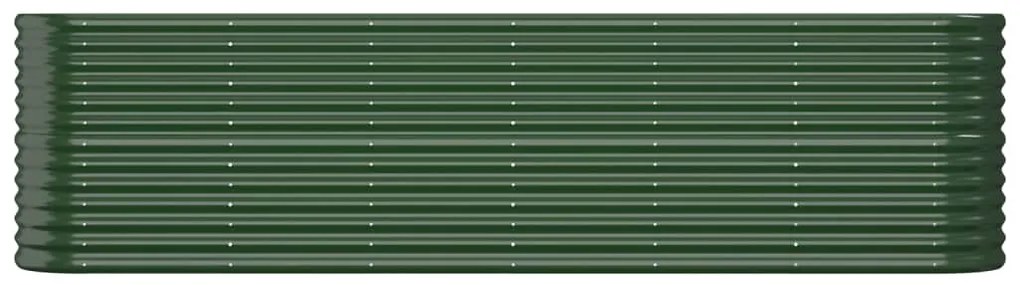 Canteiro elevado jardim 260x40x68 cm aço revestido a pó verde