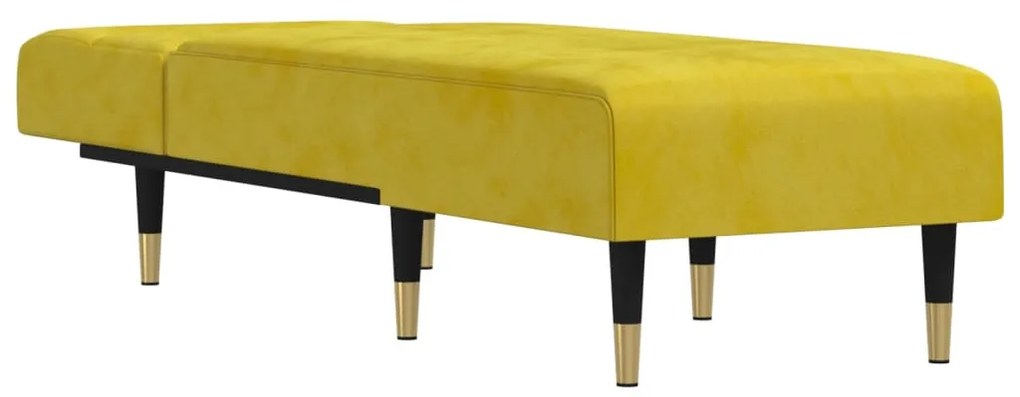 Chaise longue veludo amarelo