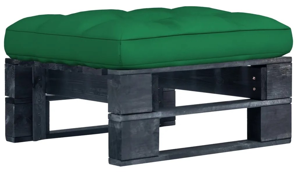 vidaXL Otomana de paletes para jardim pinho impregnado a preto