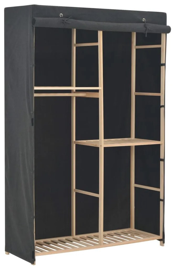 248188 vidaXL Roupeiro com 3 prateleiras 110x40x170 cm tecido cinzento
