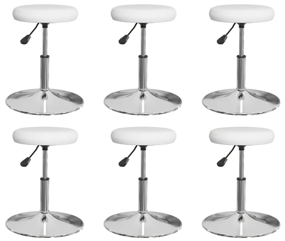 vidaXL Cadeiras de jantar 6 pcs couro artificial branco