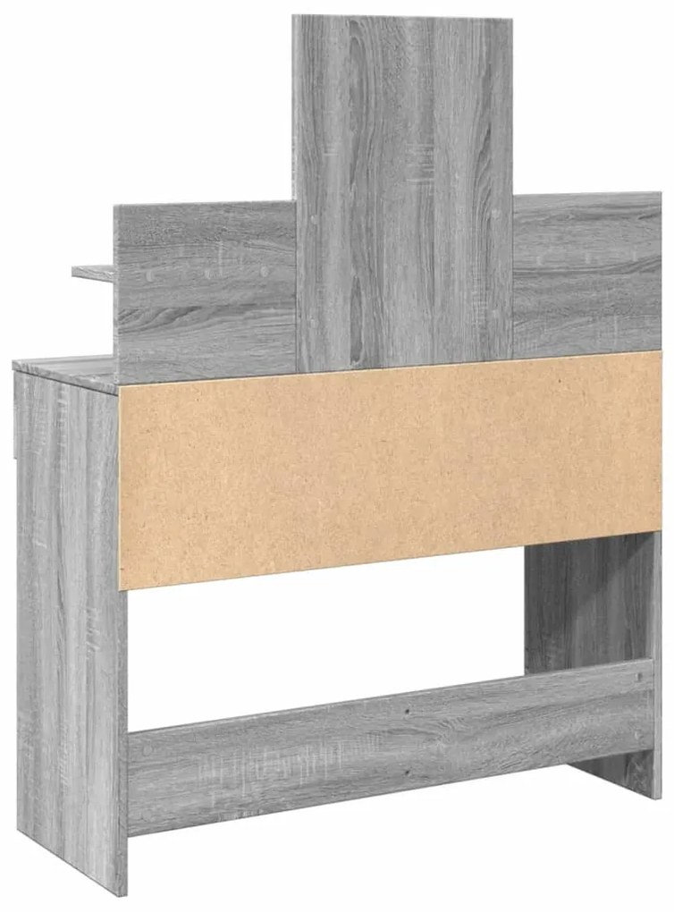Toucador com LEDs 100x40x130 cm sonoma cinza