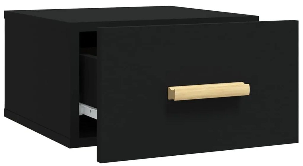 Mesa de cabeceira montagem na parede 35x35x20 cm preto