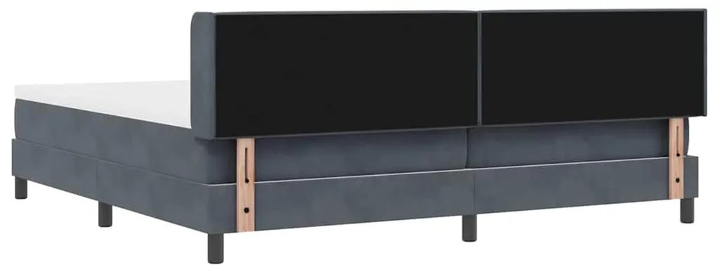 Cama Box com Colchão vidaXL Cinza Escuro 200x200 cm Veludo