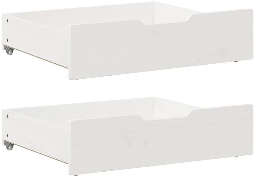 Gavetas para cama 2 pcs 65x55x17 cm pinho maciço branco
