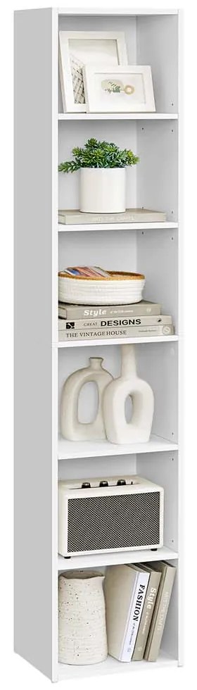 Estante com 6 compartimentos abertos 24 x 30,2 x 160,7 cm em branco
