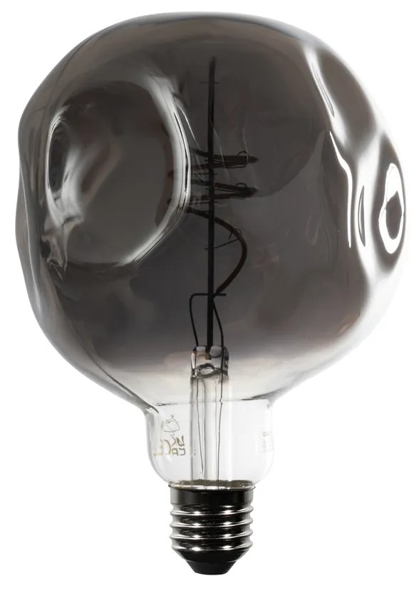 Lâmpada LED E27 regulável com filamento espiral G125 espelhada prata 4W 75 lm 1800K