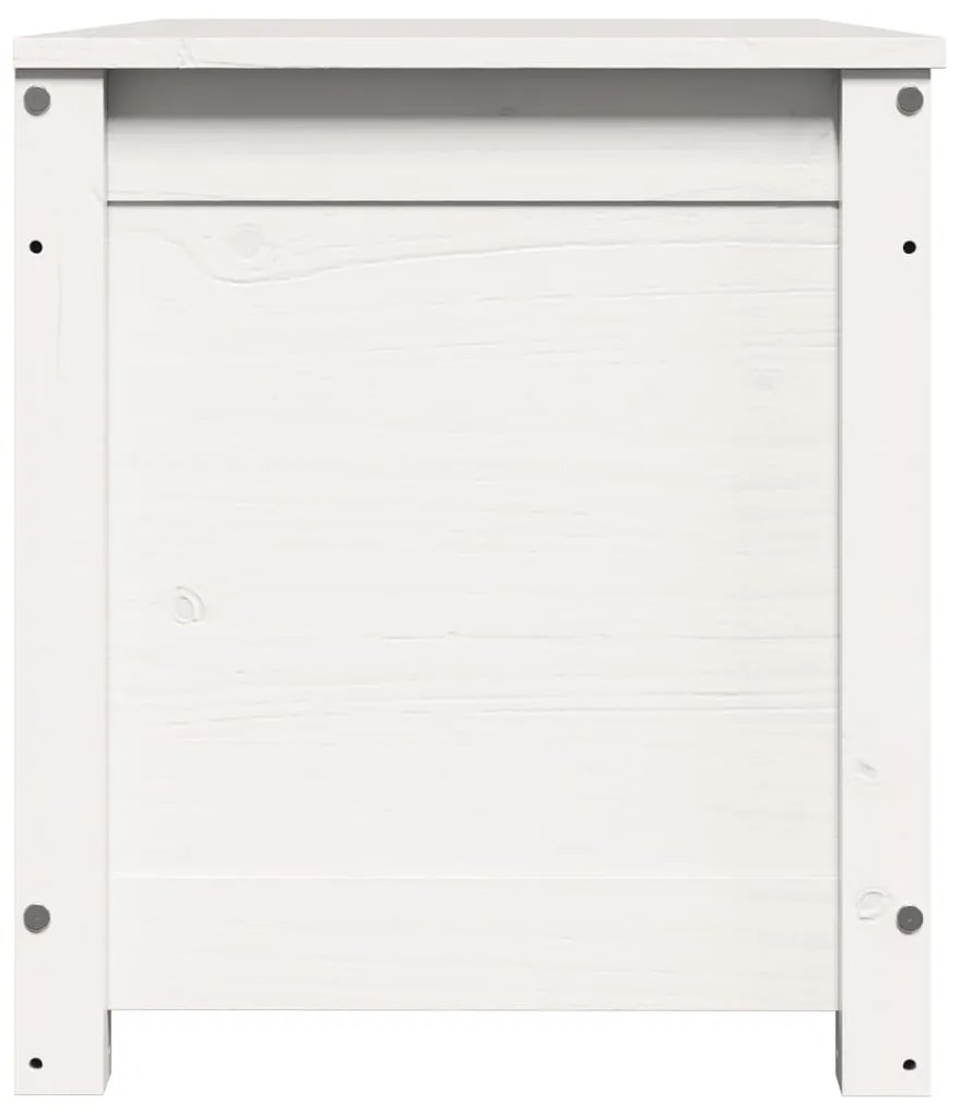 Caixa de arrumação 80x40x45,5 cm madeira de pinho maciça branco