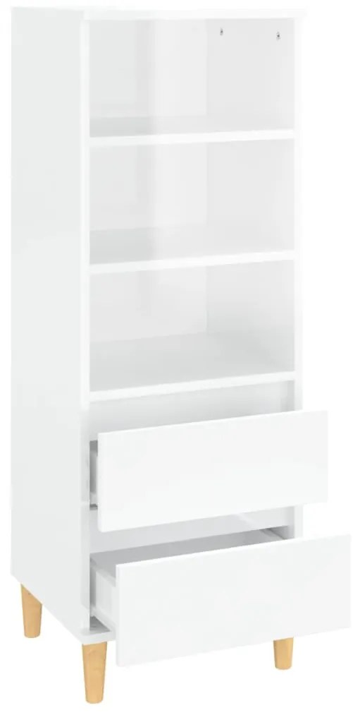 Aparador 40x36x110 cm derivados de madeira branco brilhante