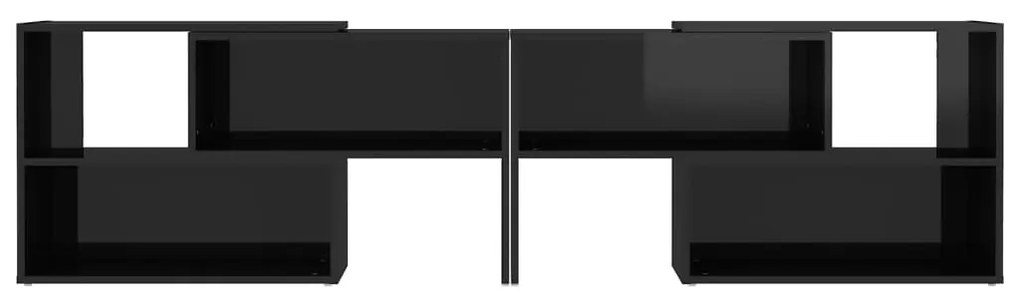 Móvel de TV 149x30x52 cm derivados de madeira preto brilhante